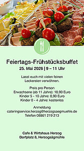 Feiertags-Frühstücksbuffet am 25.05.2026 als PDF zum Herunterladen