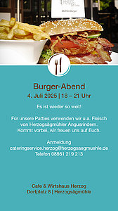 PDF Burgerabend am Freitag 4.7.2025 zum Herunterladen