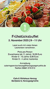 Flyer Feiertags-Frühstücksbuffet als PDF zum Herunterladen