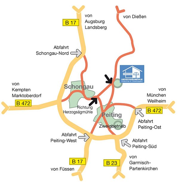 Lageplan Herzogsägmühle